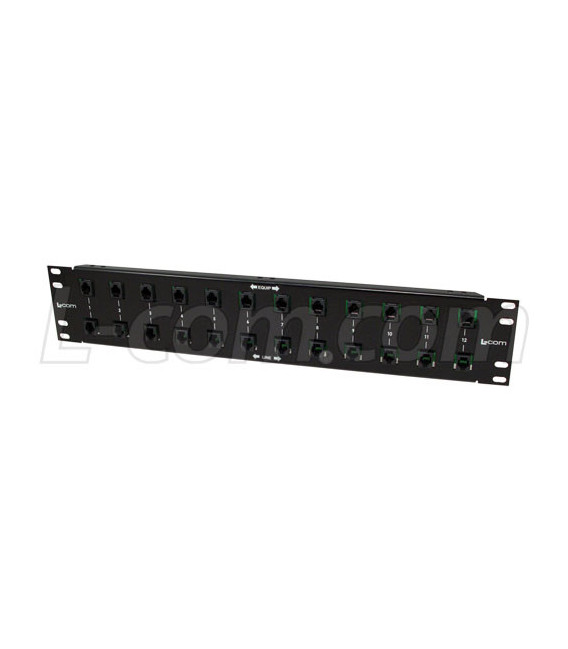 19" Rack Mount 12-Line Hi-Power Telephone/DSL/T1 Lightning Surge Protector - RJ11 Jacks