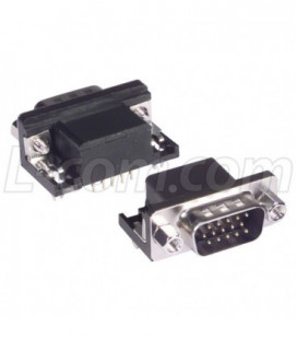 Right Angle D-sub PCB Connector, HD15 Male, Tray 10