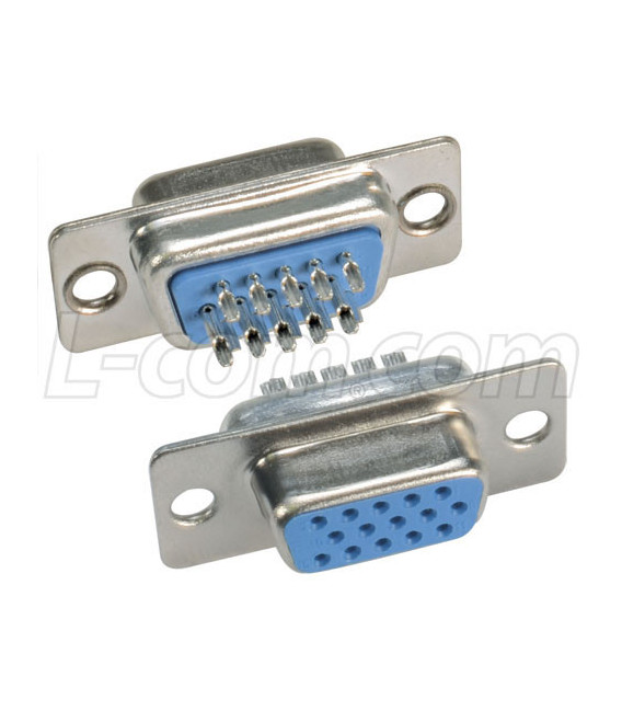 Solder Cup D-Sub Connector, HD15 Female