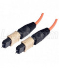 MPO w/ pins to MPO w/ pins, 6 Fiber Ribbon, OM2 50/125 Multimode, OFNR Jacket, Orange, 50.0m