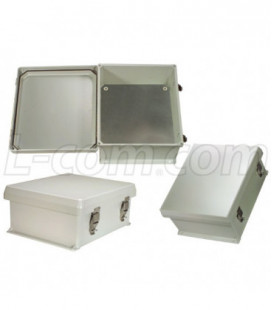 12x10x5 Inch Weatherproof NEMA 4X Enclosure with Blank Aluminum Mounting Plate