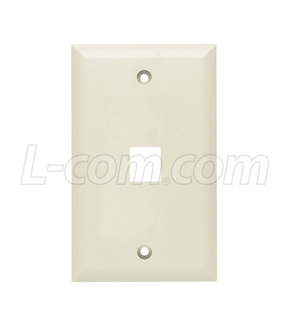 Flush Wall Plate for 1 Keystone Ivory