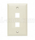 Flush Wall Plate for 2 Keystone Ivory