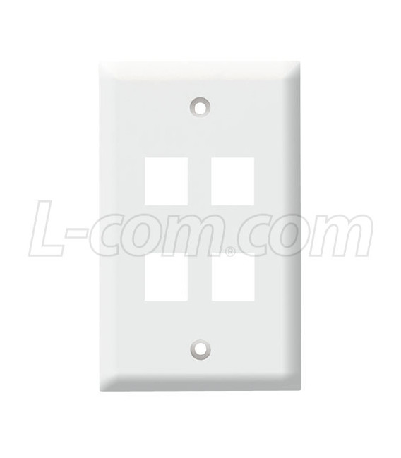 Flush Wall Plate for 4 Keystone White