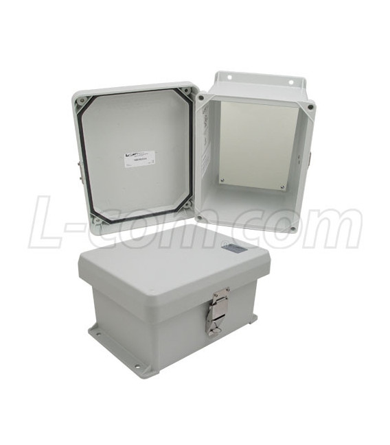 8x6x4 Inch UL® Listed Weatherproof NEMA 4X Enclosure with Blank Non-Metallic Mounting Plate