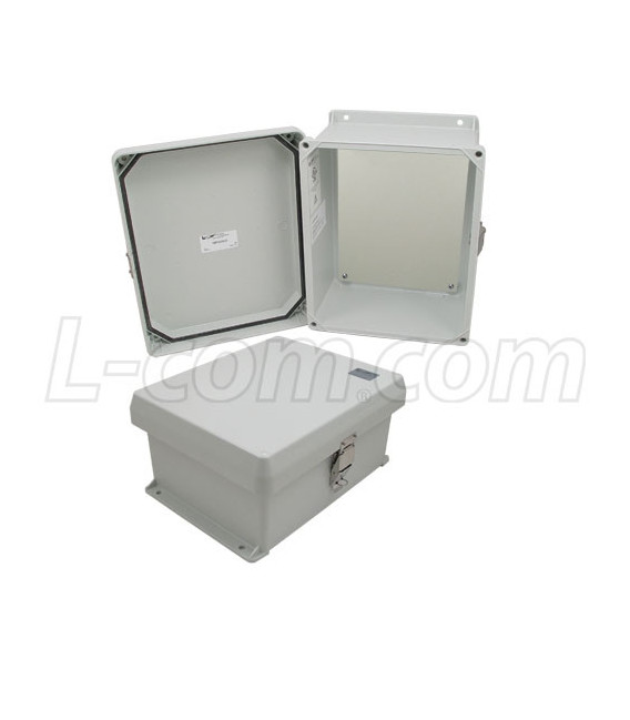 10x8x5 Inch UL® Listed Weatherproof NEMA 4X Enclosure with Blank Non-Metallic Mounting Plate