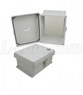 10x8x5 Inch UL® Listed Weatherproof NEMA 4X Enclosure with Blank Non-Metallic Mounting Plate