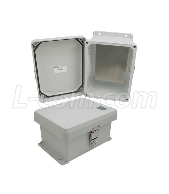 8x6x4" UL® Listed Weatherproof NEMA 4X Enclosure with Blank Aluminum Mounting Plate