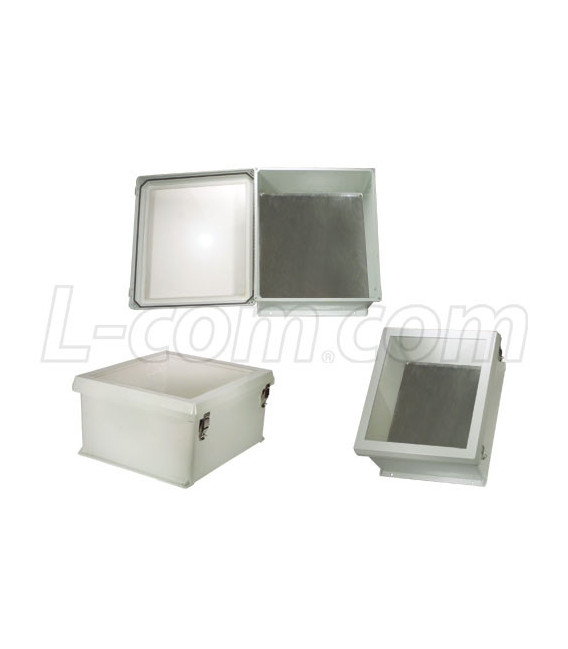 18x16x8" UL® Listed Weatherproof Windowed NEMA 4X Enclosure with Blank Aluminum Mounting Plate