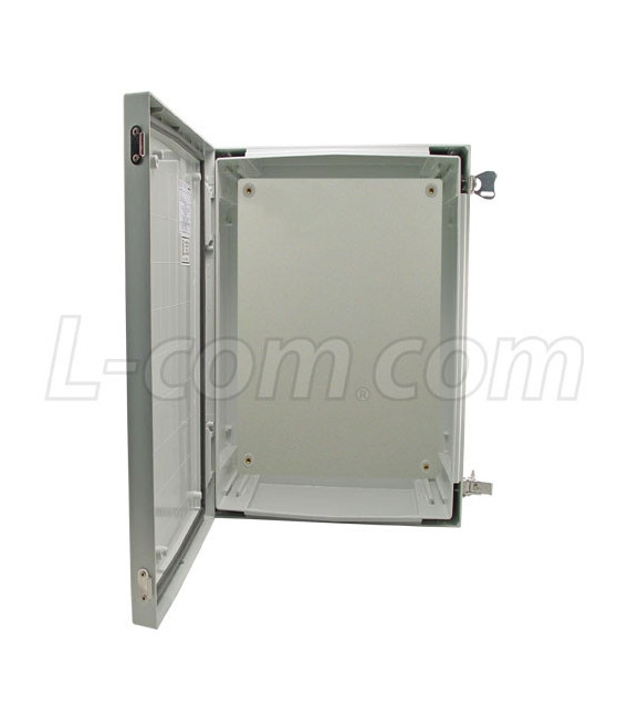 24x16x9 Inch Weatherproof NEMA 4X Enclosure with Blank Non-Metallic Mounting Plate