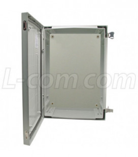 24x16x9 Inch Weatherproof NEMA 4X Enclosure with Blank Non-Metallic Mounting Plate