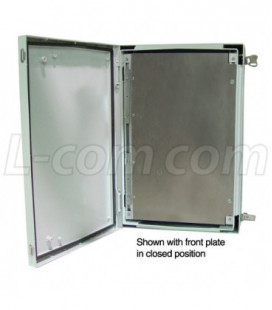 24x16x9 Inch Weatherproof NEMA 4X Enclosure w/Back and Front Mounting Plate