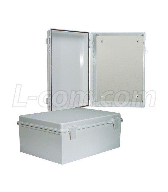 14x10x6 Inch Weatherproof ABS Enclosure with Blank Non-Metallic Starboard Mounting Plate