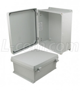 14x12x6 Inch UL® Listed Weatherproof Industrial NEMA 4X Enclosure Only with Non-Metallic Hinges