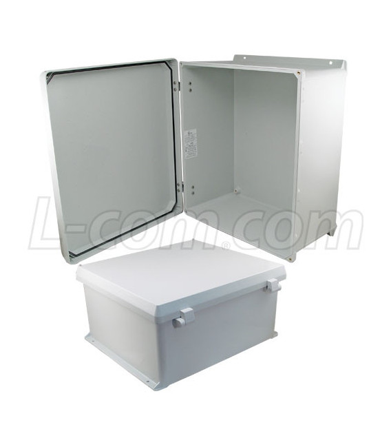 18x16x8" UL® Listed Weatherproof Industrial NEMA 4X Enclosure Only with Non-Metallic Hinges
