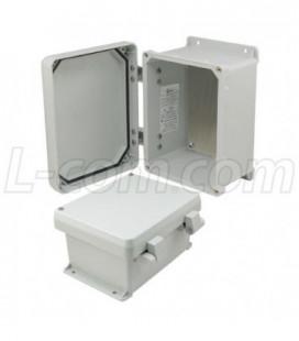 8x6x4 Inch UL® Listed Weatherproof NEMA 4X Enclosure w/Aluminum Mounting Plate, Non-Metallic Hinges