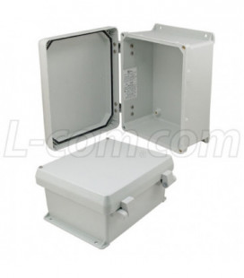 10x8x5 Inch UL® Listed Weatherproof Industrial NEMA 4X Enclosure Only with Non-Metallic Hinges