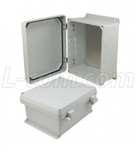 10x8x5" UL® Listed Weatherproof NEMA 4X Enclosure w/Aluminum Mounting Plate, Non-Metallic Hinges