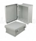 12x10x5" UL® Listed Weatherproof Industrial NEMA 4X Enclosure Only with Non-Metallic Hinges