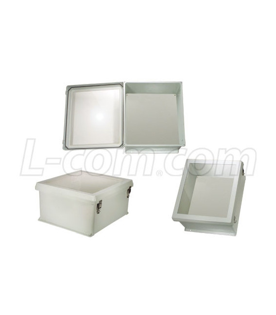 18x16x8" UL® Listed Weatherproof Windowed NEMA 4X Enclosure with Blank Starboard Mounting Plate