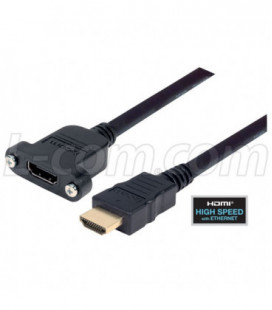 High Speed HDMI® Cable with Ethernet, Male/ Panel Mount Female 3.0 M