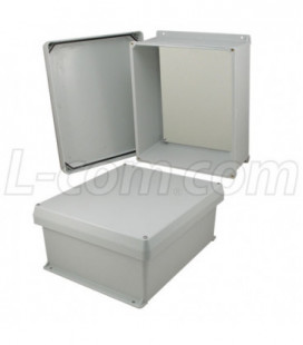 14x12x6 Inch UL® Listed Weatherproof NEMA 4X Enclosure w/Non-Metallic Mounting Plate, Corner Screws