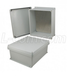 14x12x6" UL® Listed Weatherproof NEMA 4X Enclosure w/Aluminum Mounting Plate, Corner Screws
