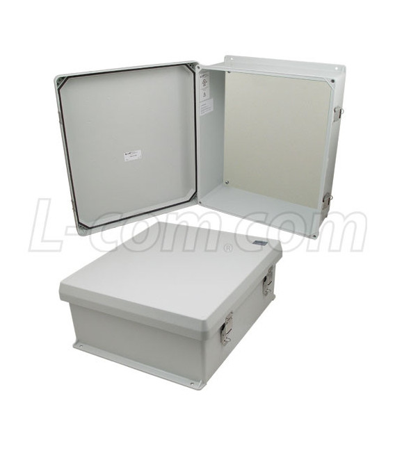 16x14x6 Inch UL® Listed Weatherproof NEMA 4X Enclosure with Blank Non-Metallic Mounting Plate
