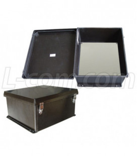 18x16x8" UL® Listed Black Weatherproof NEMA 4X Rated Enclosure w/Blank Non-Metallic Mounting Plate
