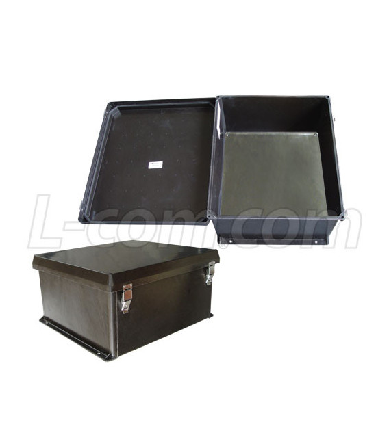 18x16x8" UL® Listed Black Weatherproof Industrial NEMA Enclosure w/Blank Aluminum Mounting Plate
