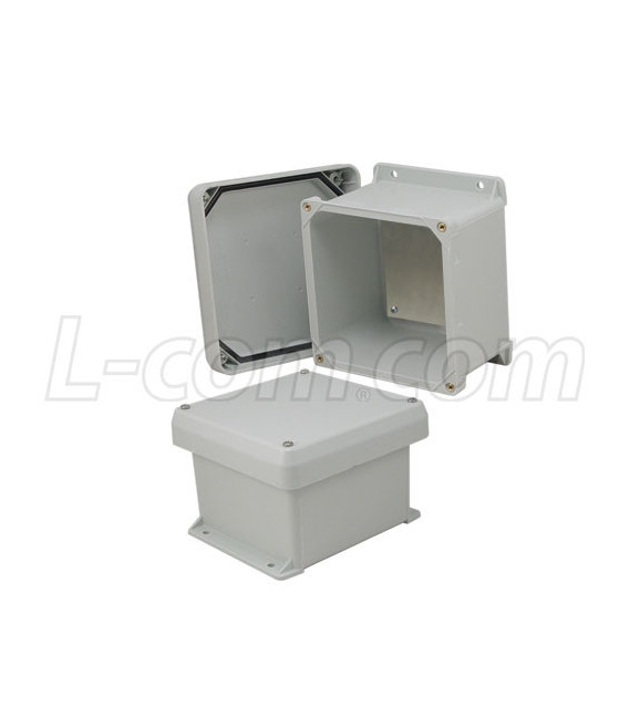 6x6x4 Inch UL® Listed Weatherproof NEMA 4X Enclosure w/Aluminum Mounting Plate, Corner Screws