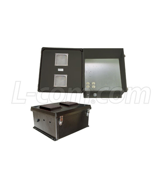 18x16x8 Inch 120 VAC Vented Black Weatherproof Enclosure w/Solid State Controlled Heating System