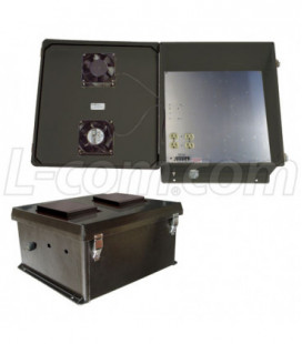 18x16x8 Inch 120 VAC Black Weatherproof Enclosure w/ Cooling Fans, Heat & Solid State Controller