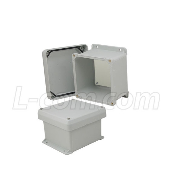 6x6x4 Inch UL® Listed Weatherproof NEMA 4X Enclosure w/Non-Metallic Mounting Plate, Corner Screws