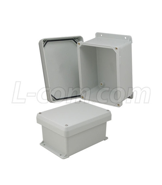 8x6x4 Inch UL® Listed Weatherproof Industrial NEMA 4X Enclosure Only with Corner Screws