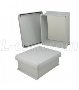 12x10x5 Inch UL® Listed Weatherproof NEMA 4X Enclosure w/Non-Metallic Mounting Plate, Corner Screws