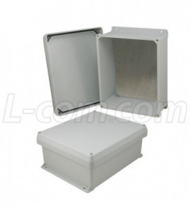 12x10x5 Inch UL® Listed Weatherproof NEMA 4X Enclosure w/Aluminum Mounting Plate, Corner Screws