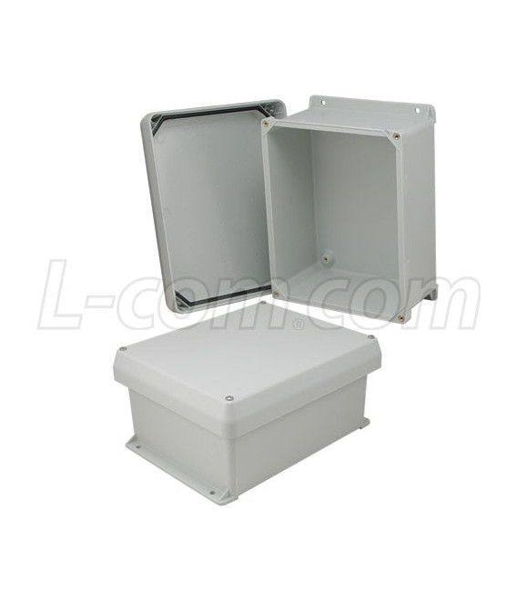 10x8x5 Inch UL® Listed Weatherproof Industrial NEMA 4X Enclosure Only with Corner Screws