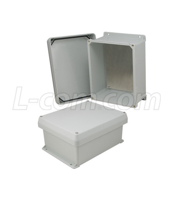 10x8x5 Inch UL® Listed Weatherproof NEMA 4X Enclosure w/Aluminum Mounting Plate, Corner Screws