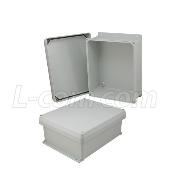 12x10x5 Inch UL® Listed Weatherproof Industrial NEMA 4X Enclosure Only with Corner Screws