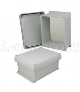 10x8x5 Inch UL® Listed Weatherproof NEMA 4X Enclosure w/Non-Metallic Mounting Plate, Corner Screws