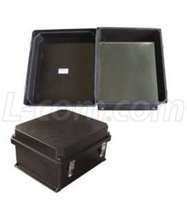 14x12x7" UL® Listed Black Weatherproof Industrial Enclosure w/Blank Aluminum Mounting Plate