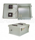 20x16x11 Inch 120 VAC Weatherproof Enclosure with Heater and 85° Turn-on Cooling Fans