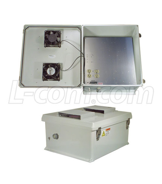 L-COM 20x16x11 Inch 120 VAC Weatherproof Enclosure w/User 