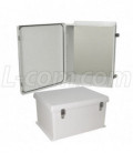 20x16x11 Inch NEMA 4X Rated Weatherproof Enclosure with Blank Non-Metallic Mounting Plate