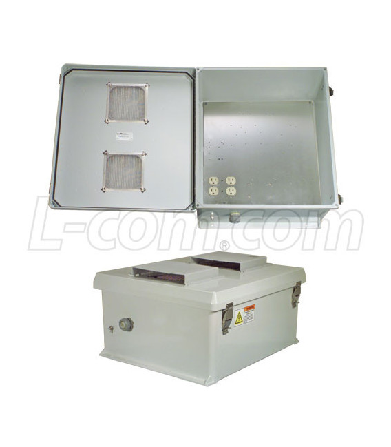 20x16x11 Inch 120 VAC Weatherproof Enclosure with Vented Lid