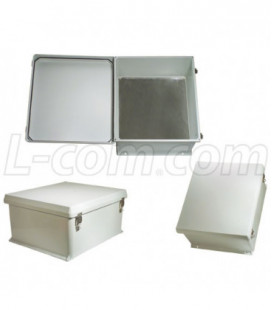 18x16x8 Inch Weatherproof NEMA 4X Enclosure with Blank Aluminum Mounting Plate