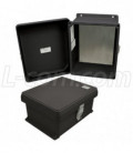 10x8x5" UL® Listed Black Weatherproof Industrial NEMA Enclosure w/Blank Aluminum Mounting Plate