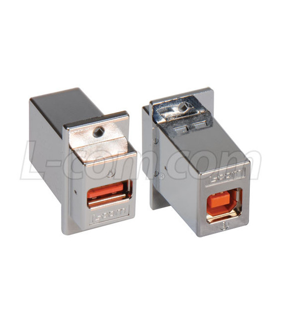 USB Panel Mount Adapter A Female/B Female High Retention Connectors