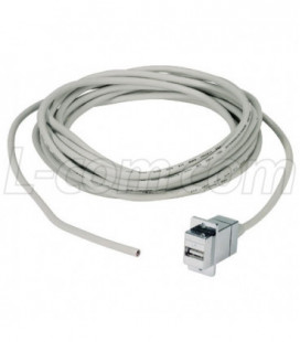 USB Type A Female Panel Mount Coupler / 5 Mtr Cable